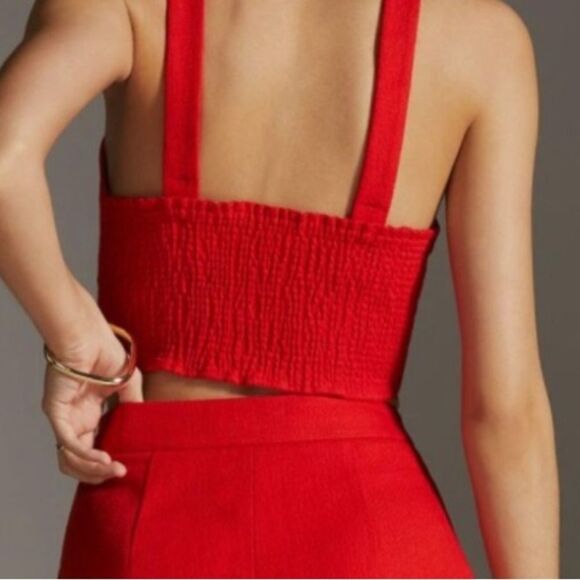 Maeve Anthropologie Textured Buttoned Crop Top - Picture 3 of 6